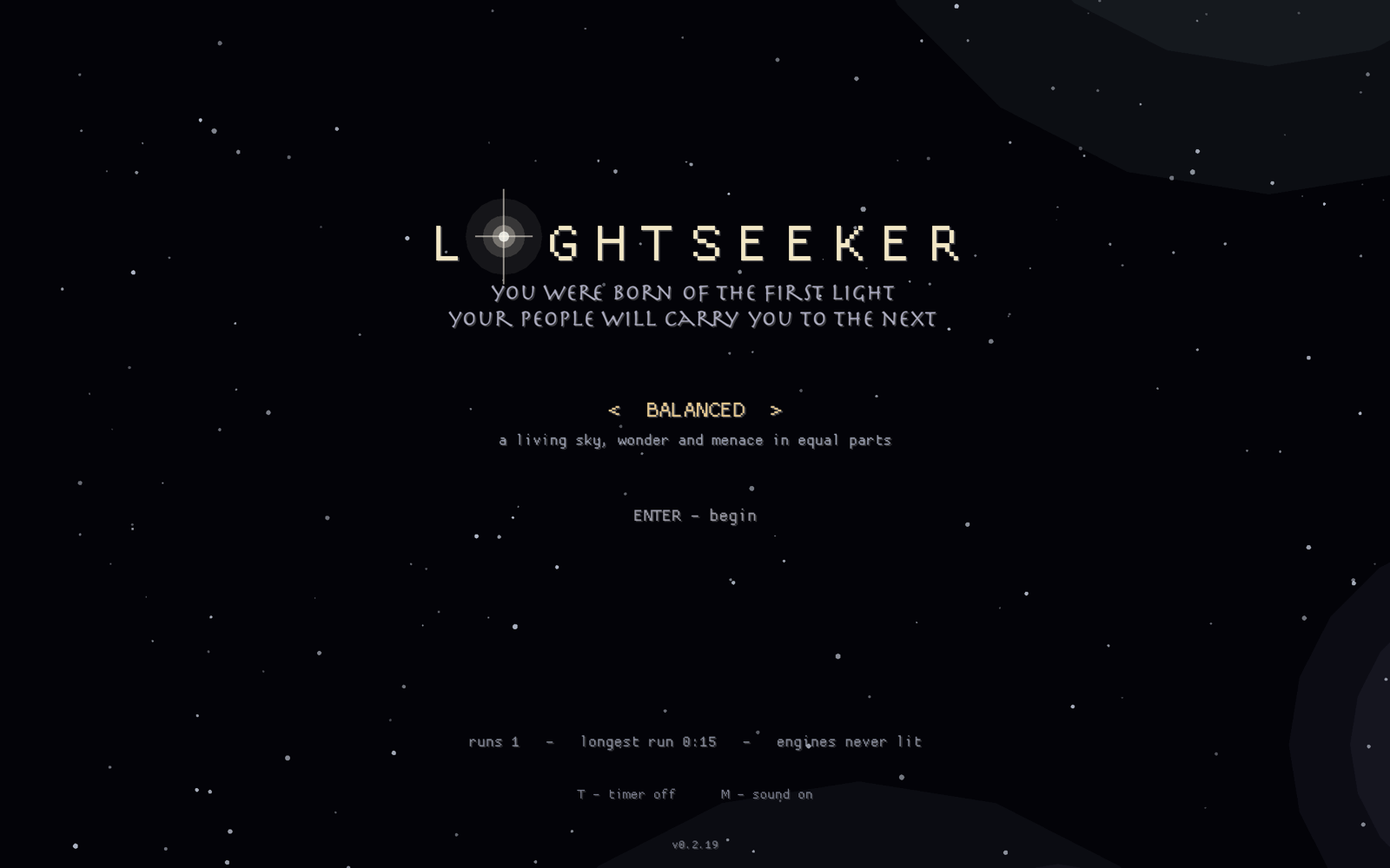 Lightseeker title screen
